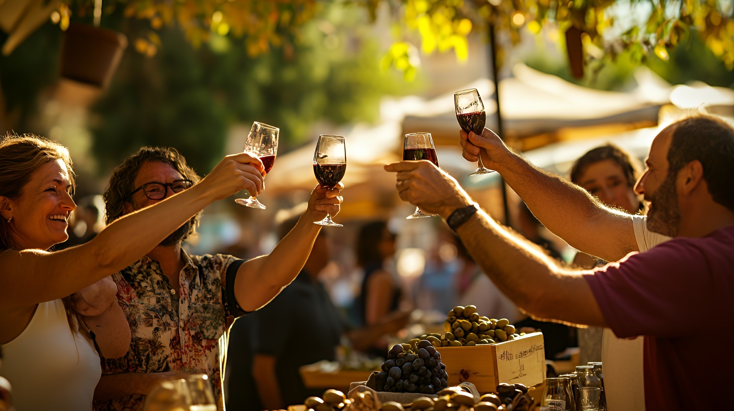 group-friends-toasts-with-wine-outdoor-market-1